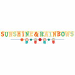 Banner Kit Retro Rainbow  2 Girlanden 150 und 176cm,...