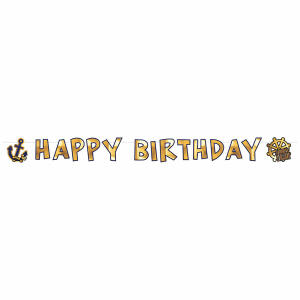 Banner Birthday 180x15cm  Pirates Map, Amscan