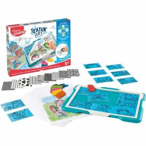 Malset Creativ  Textur Art, Bildgestaltung mit Puzzleteilen in verschiedenen Strukturen,, 1x Puzzle-Station A4, 15x Puzzleplatten beidseitig bedruckt,, 9x Struckturplatten, 7x Malplatten, ab 5 Jahren, Maped