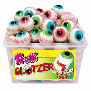 Trolli Glotzer 60 Stück  Fruchtgummi Auge sauer, mit saurer Füllung