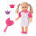 Bayer Charlene Puppe 33cm  33cm weiß pink sortiert, 33cm Weichkörperpuppe, mit Schlafaugen, macht 50, Babygeräusche, lange blonde Haare, inklusive Kamm und, Haarclips, 130x70x330mm, 3 Batterien LR44 enthalten, ab 3, Jahren