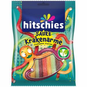 hitschies Saure  Krakenarme 125g, sauer gezuckerte Fruchtgummistreifen,, mit dem Geschmack blauer Himbeere,, mit natürlichen Aromen, ohne künstliche Farbstoffe, vegan