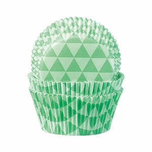 Backförmchen 50x25mm 60er  Triangel mint, ideal für Kindergeburtstage und Partys,, geeignet zum Backen von Muffins im Backofen,, backfest bis 220°C, fettdicht, lebensmittelecht,, dekorativ Demmler