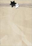 SIGEL DP079 Weihnachts-Motiv-Papier - Sterne - beige/schwarz/weiß - 90 g/m² - A4 - 100 Blatt