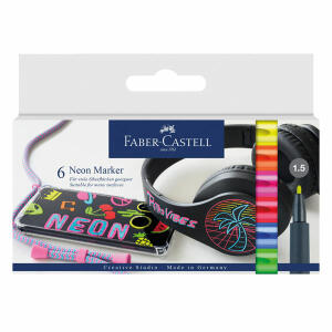 Faber Castell Marker Neon Rundspitze 1,5 mm 6er Etui