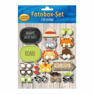 Fotobox-Set  Geburtstag 20teilig, inklusive Haltestäbchen und Klebepunkten