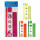 Schreibset 7teilig  4fach sortiert, rosa, gelb, grün, orange,, Inhalt: 1 x Bleistift, 1 x Lineal, 1 x Spitzer,, 1 x Radiergummi, 1 x Klebebandabroller, 2 x Klebeband