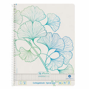 Herlitz Spiralblock A4 70 Blatt GREENline Ginkgo