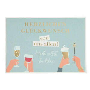 Klappkarte Einfach schön  Motiv 15, ansprechendes und klares Design,, goldener Sticker zum verschließen des Umschlages, Depesche,