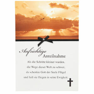 Trauerkarte  Motiv 13, Aufrichtige Anteilnahme! Als die ...