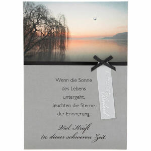 Trauerkarte  Motiv 29, Wenn die Sonne des Lebens untergeht, ...