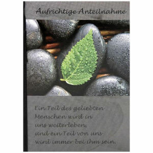 Trauerkarte  Motiv 47, Aufrichtige Anteilnahme - Ein Teil des..