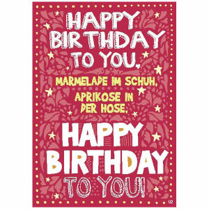 Musikkarte Überraschung  Motiv 2, Happy Birthday to you, Marmelade im...