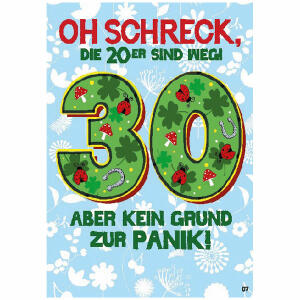 Musikkarte Überraschung  Motiv 7, Oh Schreck die 20er sind weg! 30 aber…