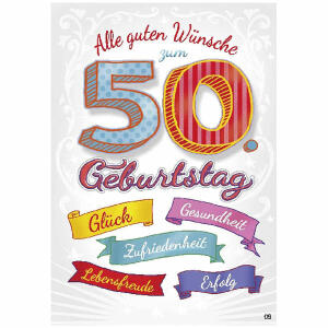Musikkarte Überraschung  Motiv 9, Alle guten Wünsche zum 50. Geburtstag...