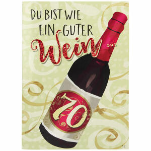 Musikkarte Überraschung  Motiv 12, 70 Du bist wie ein guter Wein...