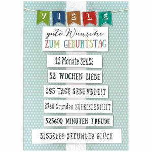 Designers Best Klappkarte  Motiv 40, Viele gute Wünsche zum Geburtstag...