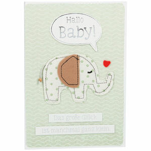 Designers Best Klappkarte  Motiv 50, Hallo Baby! Das große Glück ist manchmal