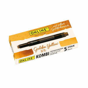 Kombipatrone 5er  Golden Yellow, für Standardfüller und Lamyfüller, intensive Schreibfarbe,, á 5 Patronen im Päckchen, Online