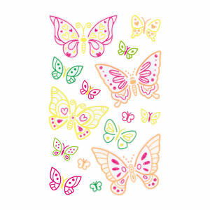 Sticker Neon  Colourful Line Butterfly, 1 Bogen, Rössler