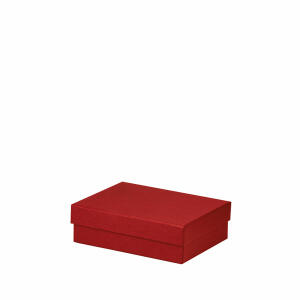 Kartonage 14x19x6cm  Boxline rot, rechteckige Geschenkschachtel,, genaue Maße: 140 x 190 x 60 mm, Rössler
