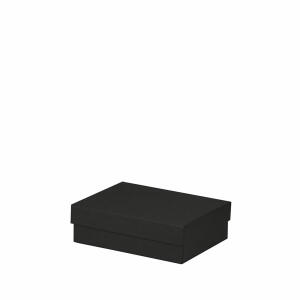 Kartonage 14x19x6cm  Boxline schwarz, rechteckige Geschenkschachtel,, genaue Maße: 140 x 190 x 60 mm, Rössler