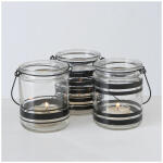 Windlicht Stappo 10cm  Glas 3fach sortiert