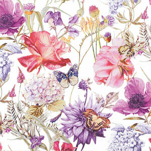 Serviette 33x33cm FSC-MIX  Floral Poem, 3-lagig, 20 Stück, Home Fashion