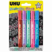 UHU Metallic Glue 5x10ml Blister 5 Farben sortiert