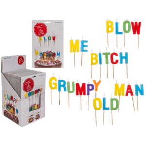 OOTB Geburtstagskerze "Blow me Bitch"/"Grumpy old man"