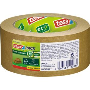 TESA Verpackungsklebeband Paper Standard - 50 mm x 50 m, braun