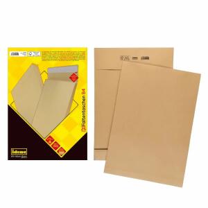 Idena FT B4 braun FSC-Rec  4cm Boden hk oF 25 Stück, Faltentaschen DIN B4, 40er Falte, haftklebend, ohne Fenster,, 25 Stück pro Packung, 150g/m², FSC-Recycling, Torgau Kuvert