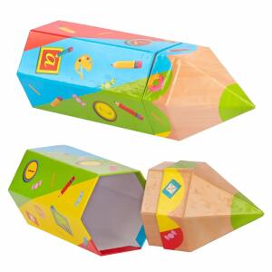 Idena Geschenkbox FSC-Mix  Schulanf. Stift 10x9x27cm, Geschenkbox Schulanfang in Stiftform,, Größe T/B/H: 90 x 100 x 270 mm