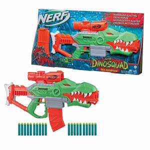 Nerf DinoSquad  Rex-Rampage, mit 10-Dart Clip-Magazin,, fest angebrachtes und nicht abnehmbares Zielfernrohr,, 20 Nerf Elite Darts, 4 x AA 1,5V Batterien erforderlich,, ab 8 Jahre, Hasbro,
