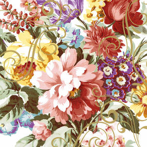 Serviette 24x24cm FSC-Mix  Ornate florals, 3-lagig, 20 Stück, Paper+Design