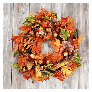 Serviette 33x33cm FSC-Mix  Leaf wreath, 3-lagig, 20 Stück, HOME, compostable, Paper+Design