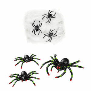 Deko Spinnennetz  und Spinnen, Widmann