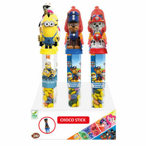 Choco Sticks  Lizenz Mix 50g, Schokolinsen mit einer Spielfigur,
