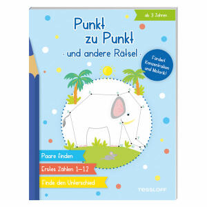 Punkt zu Punkt  und andere Rätsel, Beschäftigungsheft, Paare finden, Erstes Zählen 1 - 12,, Finde den Unterschied, 64 Seiten, ab 3 Jahren, Tessloff