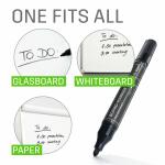 SIGEL BA010 Board-Marker - trocken und feucht abwischbar - schwarz/blau/rot/grün - Rundspitze - 2-3 mm - 4 Stück - für weiße Glas-Magnettafeln, Whiteboards und Flipcharts