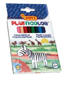 JOVI PLASTICOLOR Plastikfarbstifte 12er Schachtel, farbig sortiert