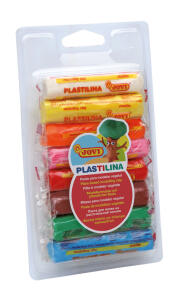 JOVI PLASTILINA Knetmasse 8er Blister, farbig sortiert