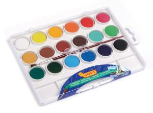 JOVI Wasserfaben 18 Farben je 22ml mit Pinsel