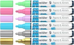 Schneider Acrylmarker Paint-It 320 4mm Etui Set2 6 Stück sortiert