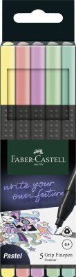Faber Castell Finepen Grip 0,4 mm pastell 5er Etui