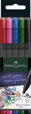 Faber Castell Finepen Grip 0,4 mm basic 5er Etui