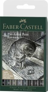 Faber Castell Tuschestift Pitt Artist Pen Grey&Black 8er