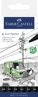 Faber Castell Tintenschreiber Ecco Pigment mm sw 6er