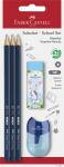 Faber Castell Bleistift 1111 HB blau Radierer+Spitzer