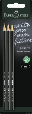 Faber Castell Bleistift 1111 HB schwarz 3er